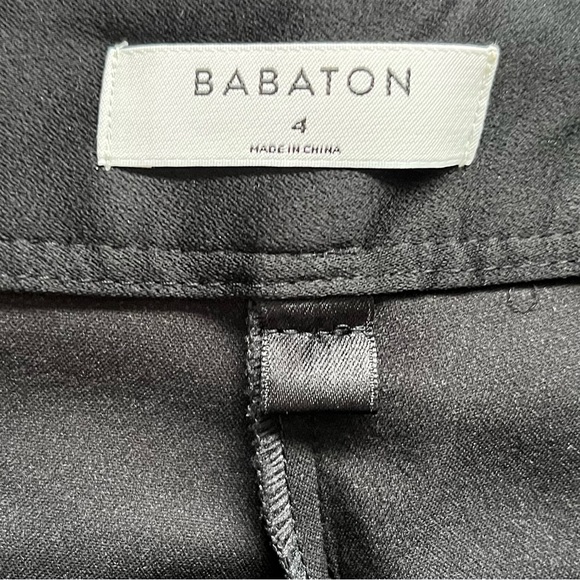 BABATON ARITZIA BLACK VEGAN LEATHER PANTS SIZE 4 CHIC MINIMALIST CONTEMPORARY - Picture 3 of 9